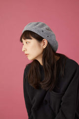 BERET / SOLID WOOL / GRAY