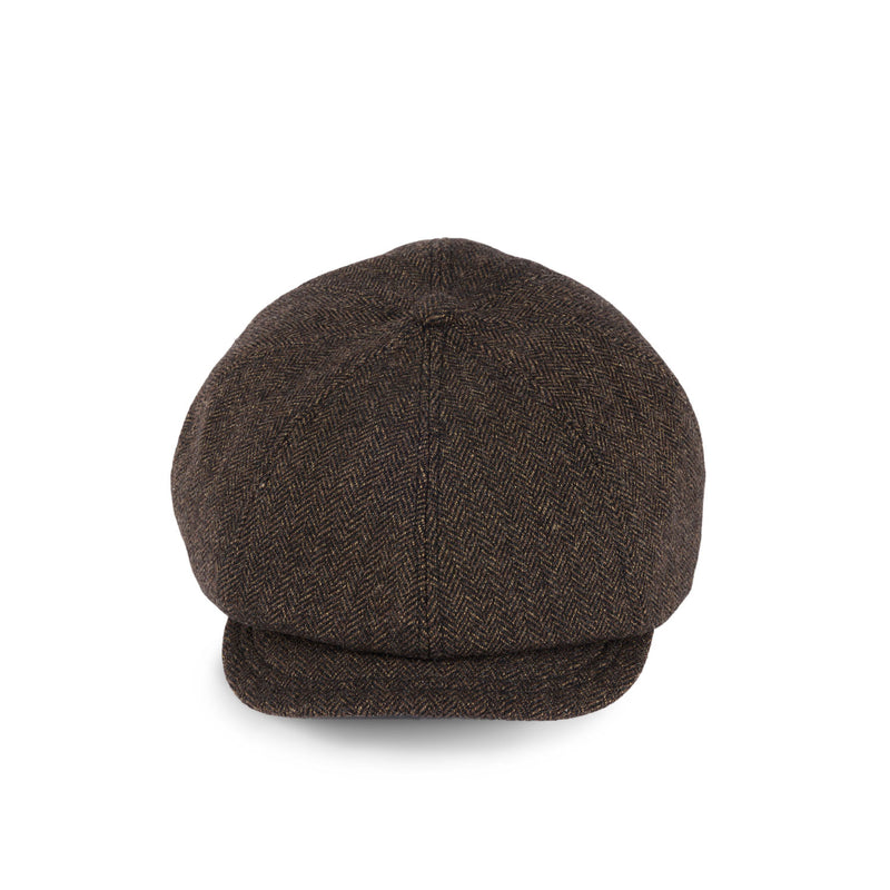 510WH WOOL HERRINGBONE CASQUETTE / BLACK & BROWN