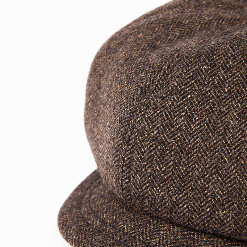 521WH WOOL HERRINGBONE CASQUETTE / BLACK & BROWN