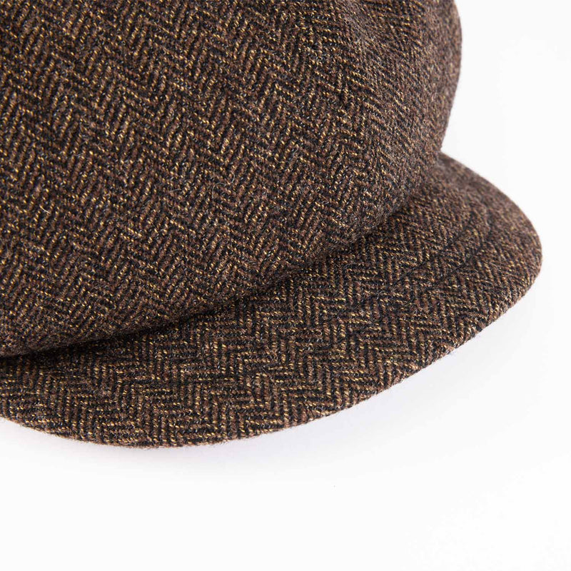 521WH WOOL HERRINGBONE CASQUETTE / BLACK & BROWN