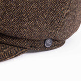 521WH WOOL HERRINGBONE CASQUETTE / BLACK & BROWN