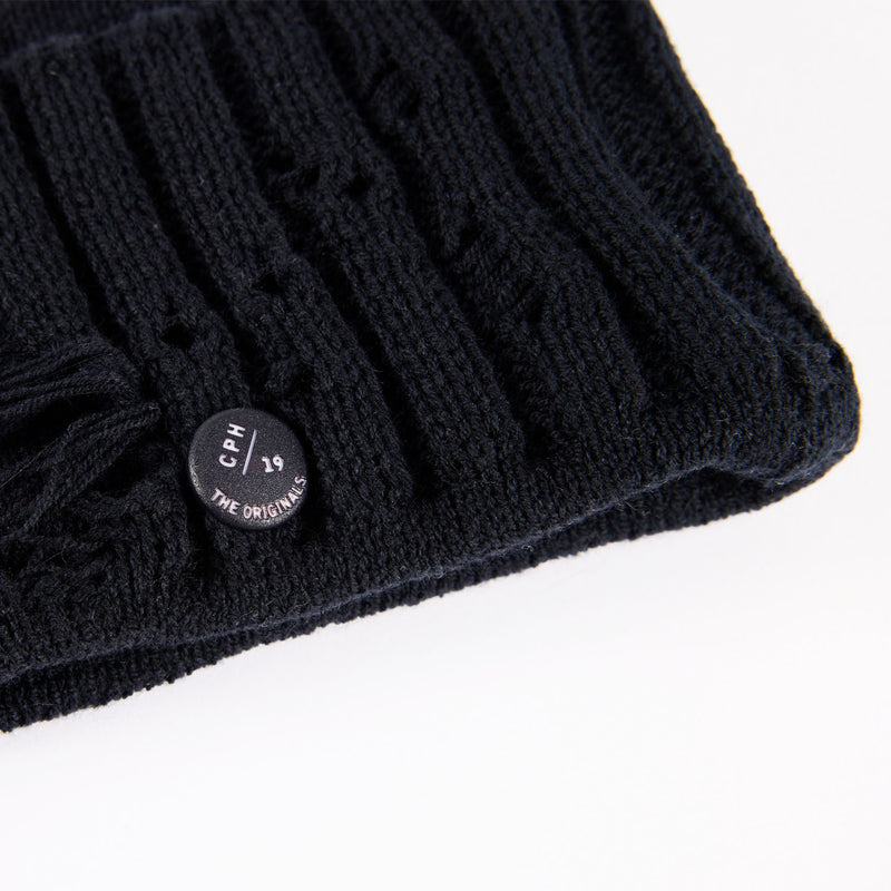 HAIR BAND / DAMAGE KNIT / BLACK