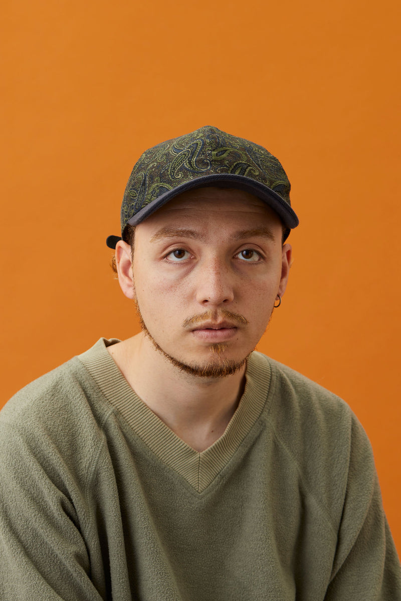 6 PANEL CAP / 2 TONE / PAISLEY & NAVY