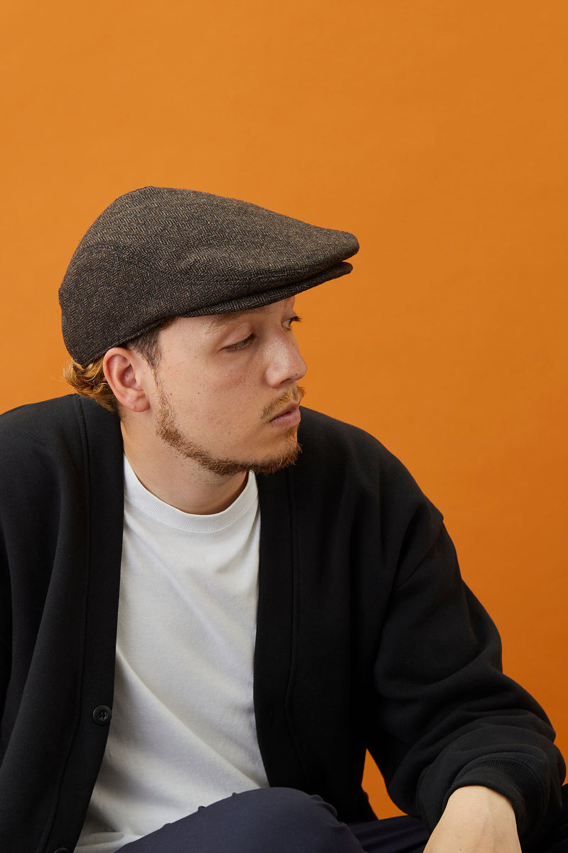 464WH WOOL HERRINGBONE HUNTING / BLACK&BROWN