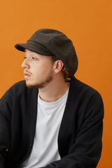 521WH WOOL HERRINGBONE CASQUETTE / BLACK & BROWN