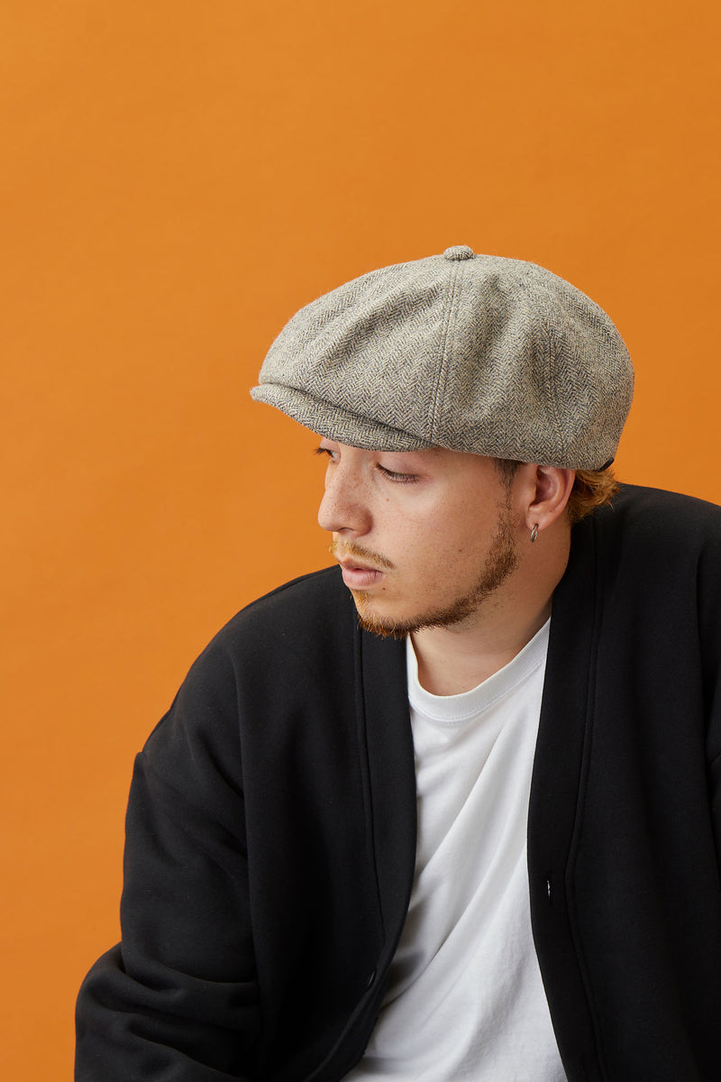 530WH WOOL HERRINGBONE CASQUETTE / GREY & BEIGE