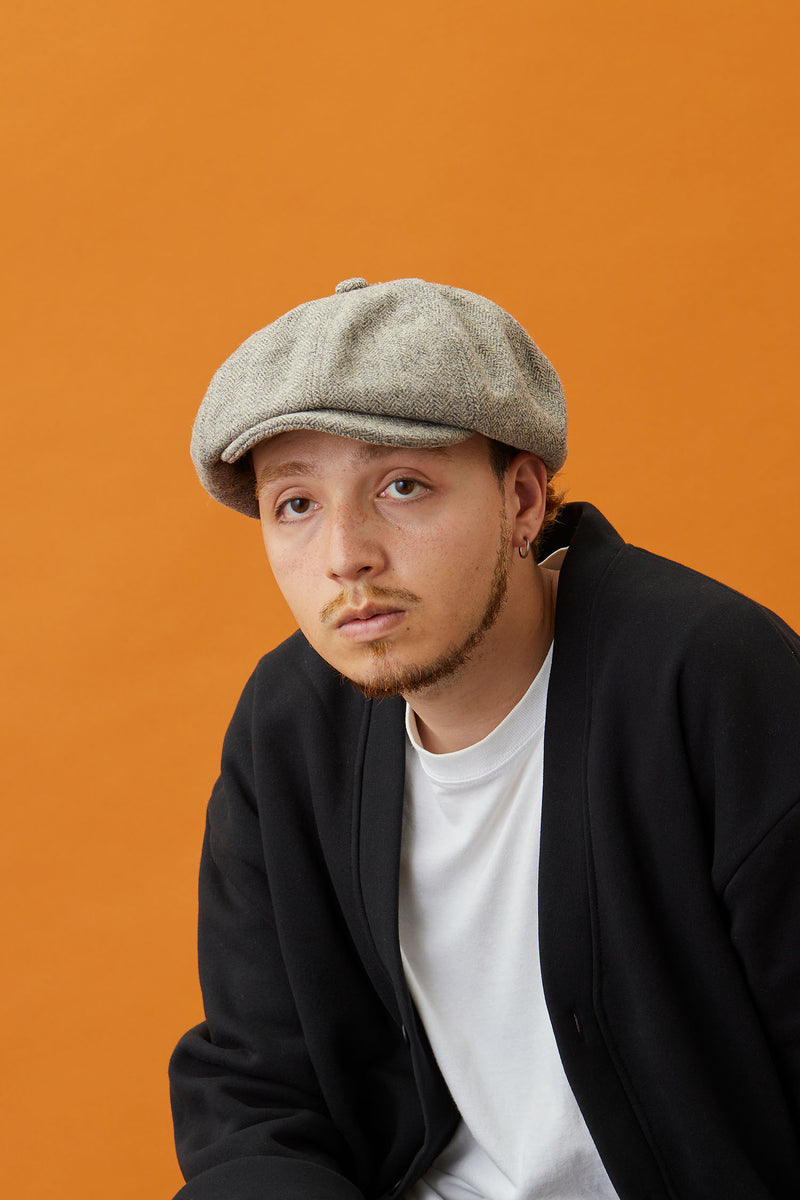 530WH WOOL HERRINGBONE CASQUETTE / GREY & BEIGE
