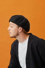 BERET / 8 PANEL WOOLLET / BLACK