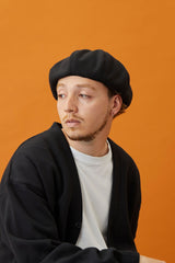 BERET / 8 PANEL WOOLLET / BLACK