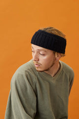 HAIR BAND / DAMAGE KNIT / BLACK