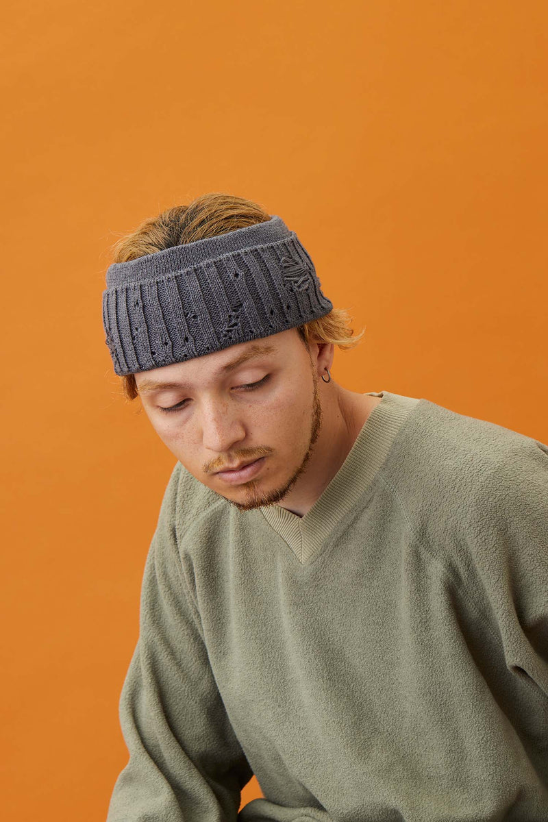 HAIR BAND / DAMAGE KNIT / GRAY