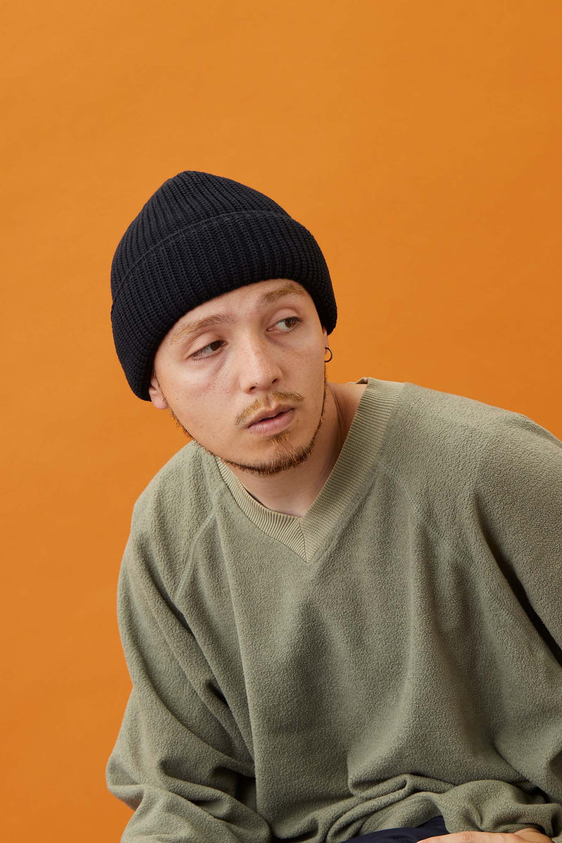 CUFF KNIT CAP / CHUBBY / BLACK