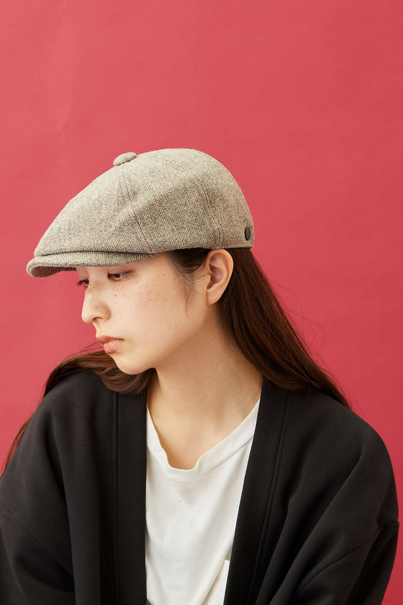 502WH WOOL HERRINGBONE  CASQUETTE / GRAY & BEIGE