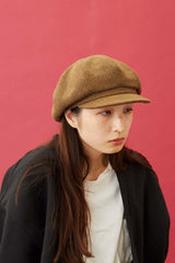 521WH WOOL HERRINGBONE CASQUETTE / BROWN & OLIVE