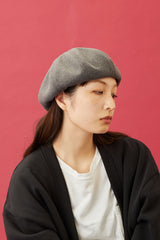 BERET / 8 PANEL WOOLLET / CHARCOAL