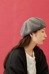 BERET / 8 PANEL WOOLLET / CHARCOAL