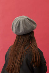 BERET / 8 PANEL WOOLLET / CHARCOAL