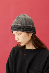 CUFF KNIT CAP / 3D BORDER / GRAY