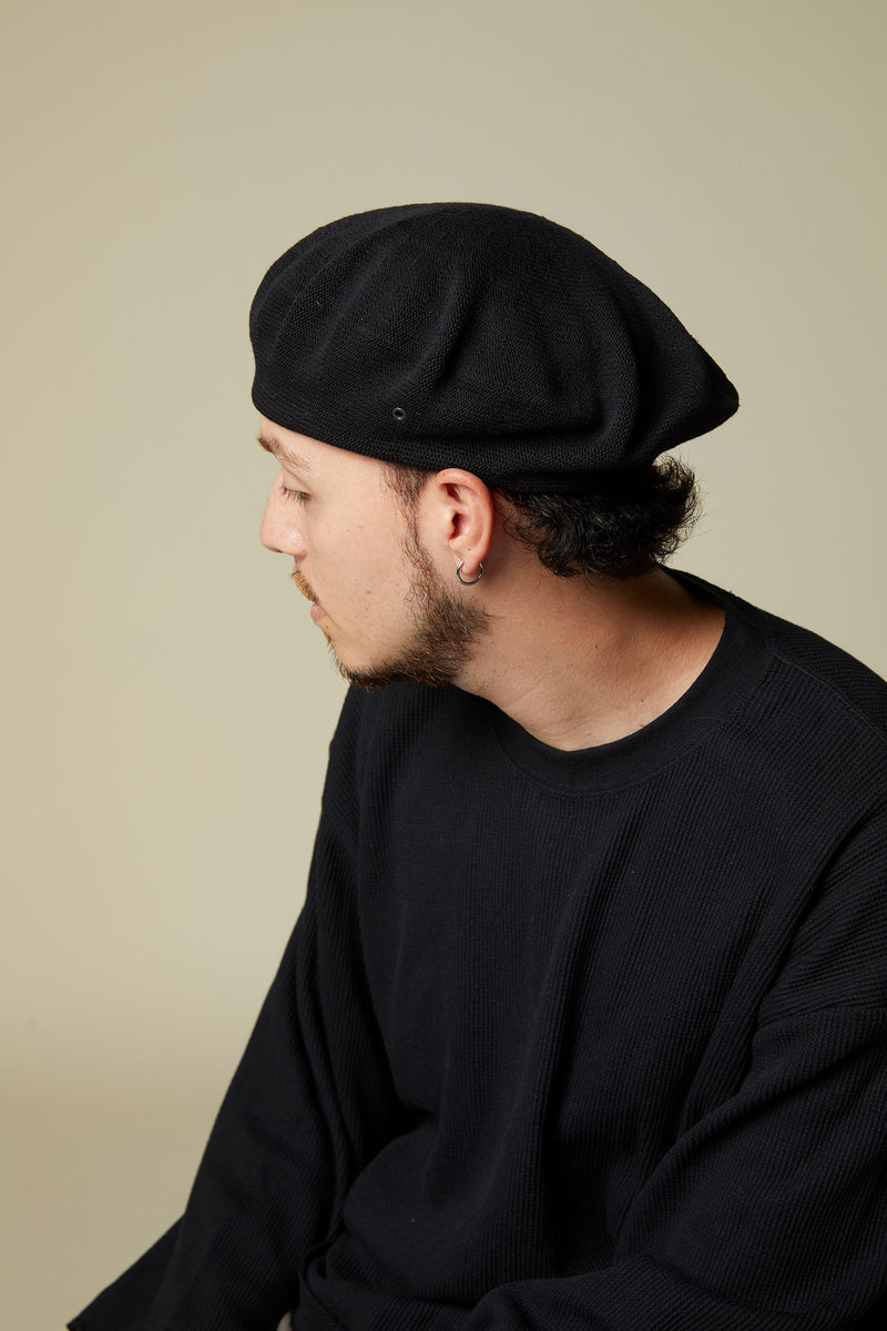 BERET / SOLID COTTON / NAVY