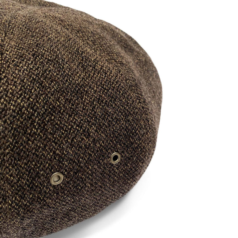 BERET BROKEN WOOL BROWN HEATHER - 帽子