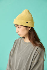CUFF KNIT CAP / STRAW YARN / YELLOW