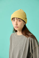 CUFF KNIT CAP / STRAW YARN / YELLOW