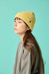 CUFF KNIT CAP / STRAW YARN / YELLOW