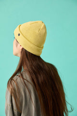 CUFF KNIT CAP / STRAW YARN / YELLOW