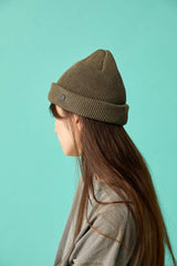 CUFF KNIT CAP / STRAW YARN / OLIVE