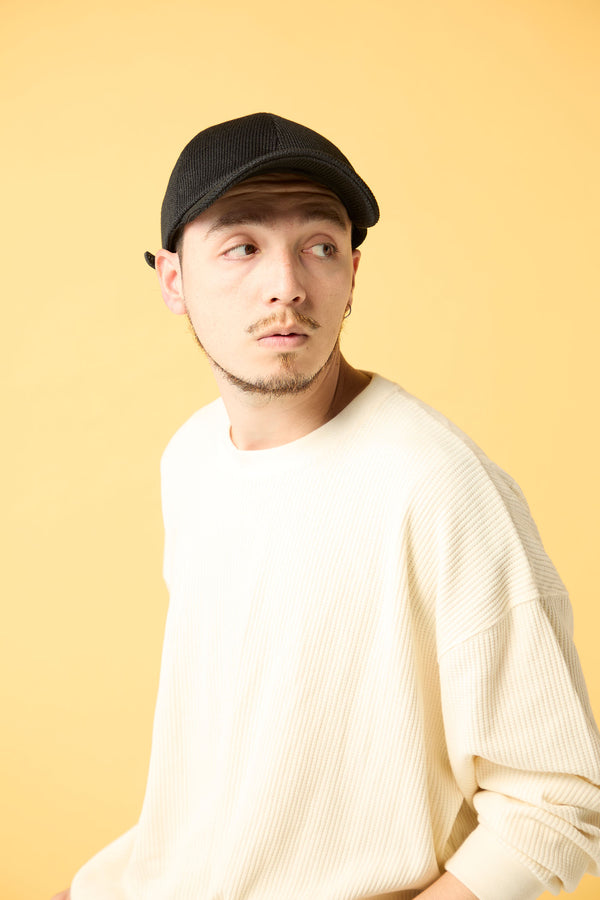 DEEP 6 PANEL CAP / STRAW YARN THERMO / BLACK