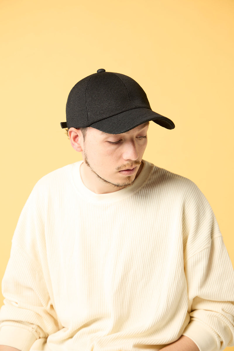 DEEP 6 PANEL CAP / STRAW YARN THERMO / BLACK