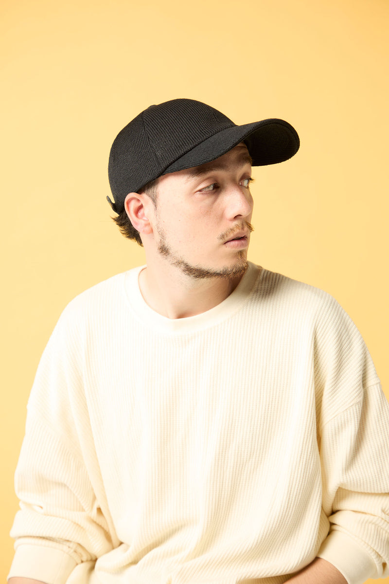 DEEP 6 PANEL CAP / STRAW YARN THERMO / BLACK