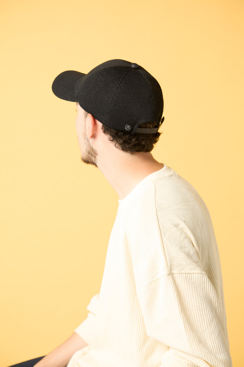 DEEP 6 PANEL CAP / STRAW YARN THERMO / BLACK