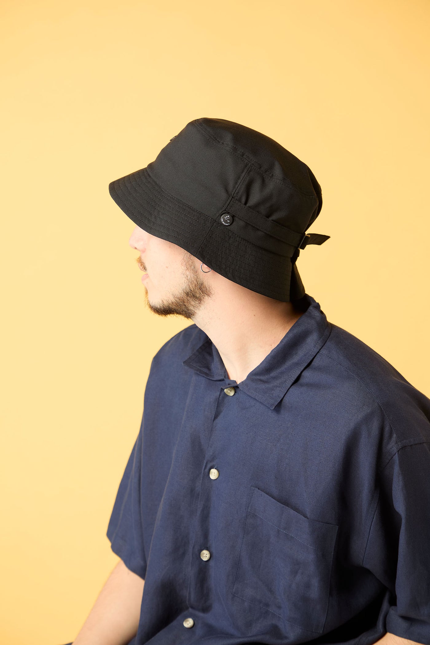 【未使用】エルメス 黒 ハット カルヴィ シーシェル 58 9746565-01.jpg