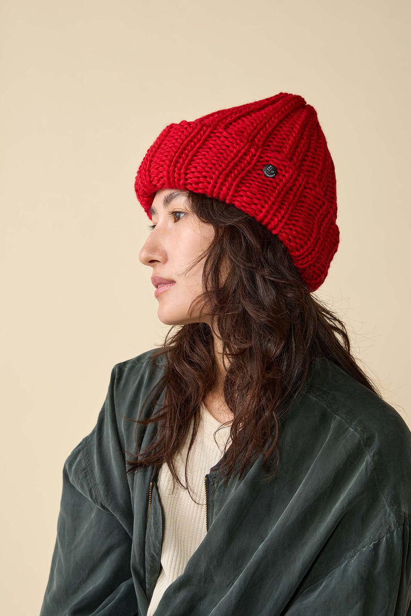 CUFF KNIT CAP / FAT WOOL / RED