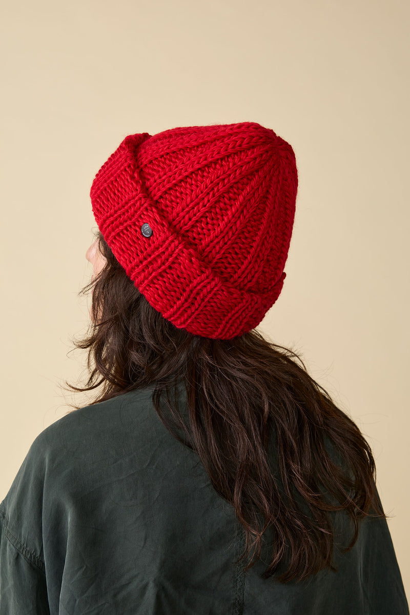 CUFF KNIT CAP / FAT WOOL / RED