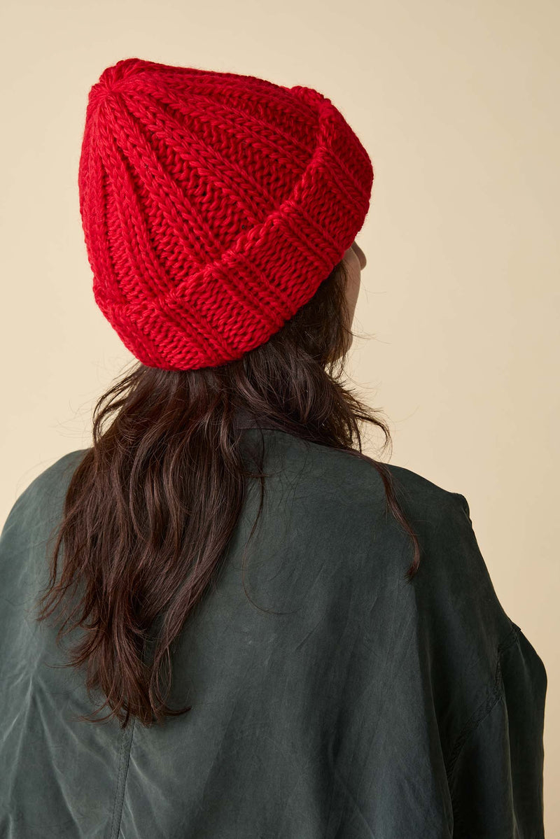 CUFF KNIT CAP / FAT WOOL / RED