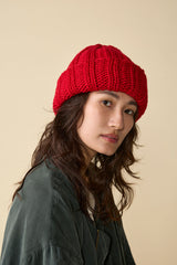 CUFF KNIT CAP / FAT WOOL / RED