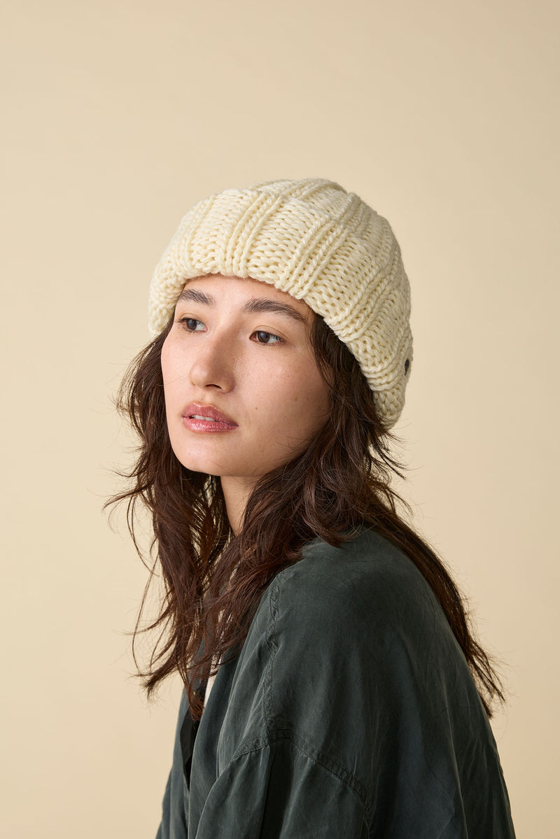 CUFF KNIT CAP / FAT WOOL / WHITE