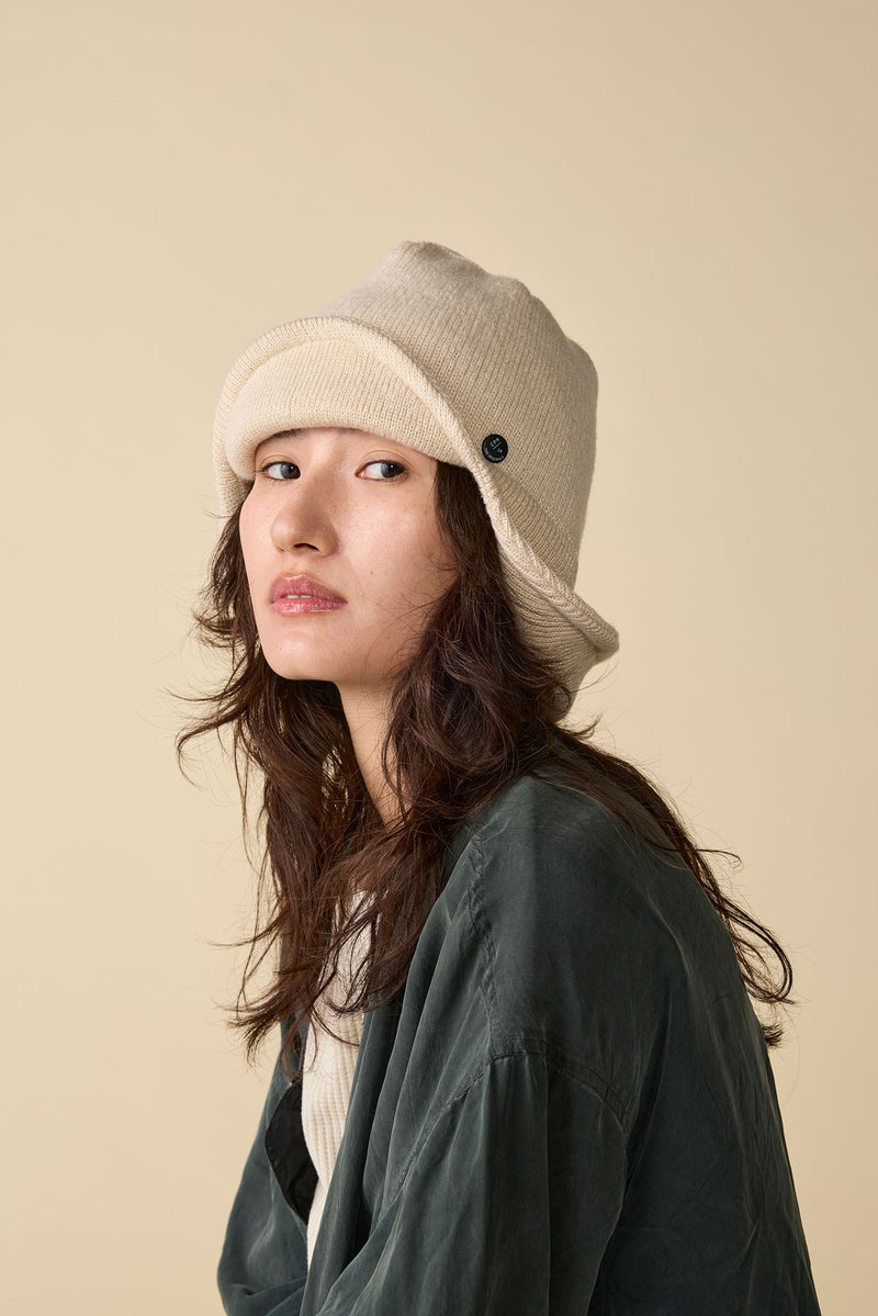KNIT CAP / AVIATOR / IVORY