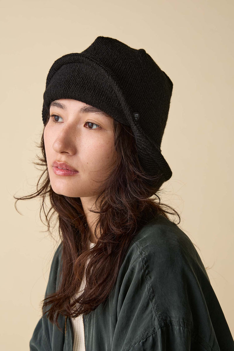 KNIT CAP / AVIATOR / BLACK