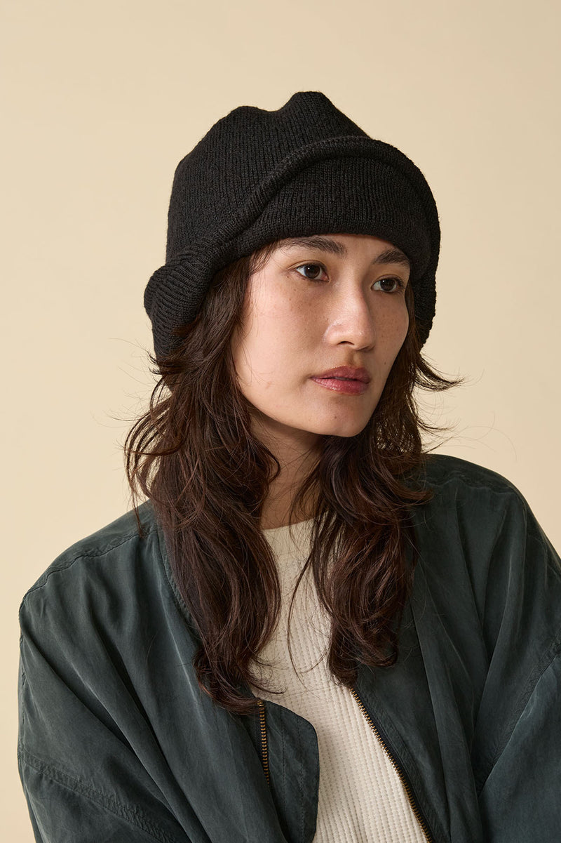 KNIT CAP / AVIATOR / BLACK