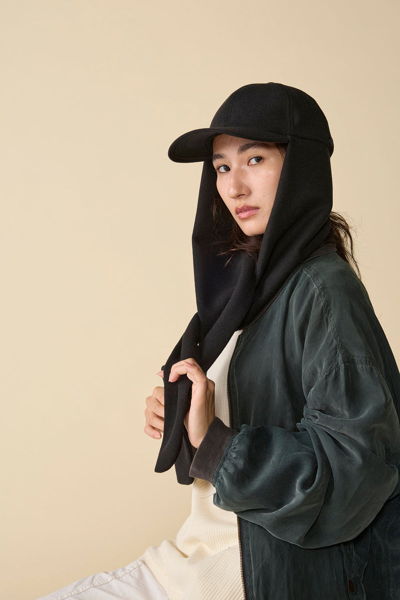 RABBIT CAP / WOOLET / BLACK