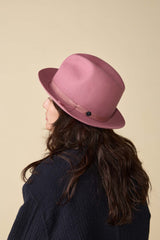 FELT HAT / RABBIT FRONT PINCH TASSEL / DARK PINK