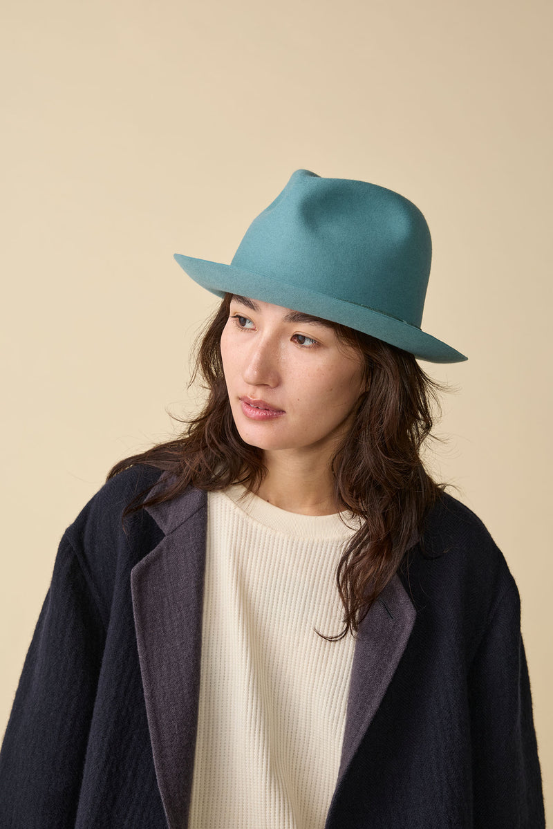 FELT HAT / RABBIT FRONT PINCH TASSEL / SKY BLUE