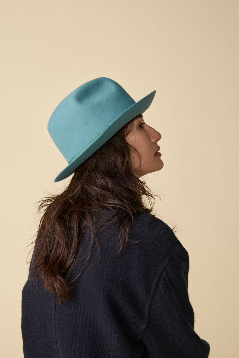FELT HAT / RABBIT FRONT PINCH TASSEL / SKY BLUE
