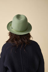 FELT HAT / RABBIT FRONT PINCH TASSEL / LIGHT GREEN