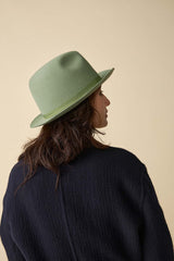 FELT HAT / RABBIT FRONT PINCH TASSEL / LIGHT GREEN