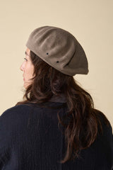 BERET / SOLID COTTON / BEIGE