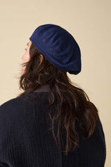 BERET / SOLID COTTON / NAVY